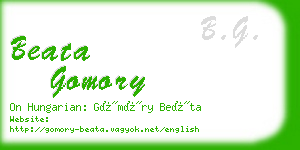 beata gomory business card